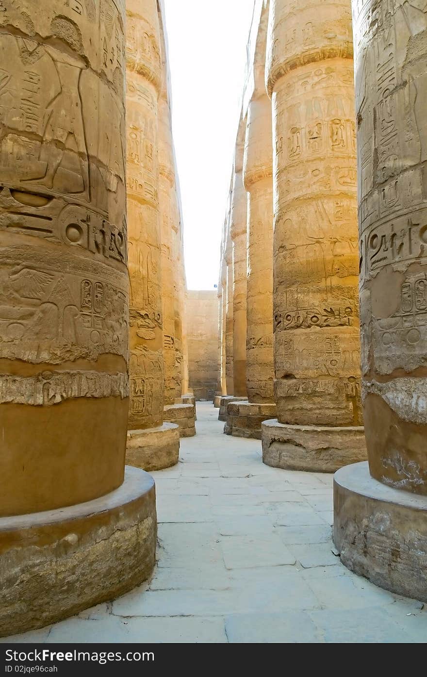 The columns of Karnak temple complex, Egypt