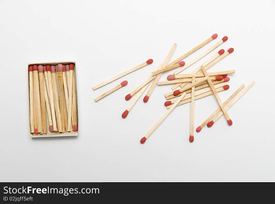 The matchstick on the white background