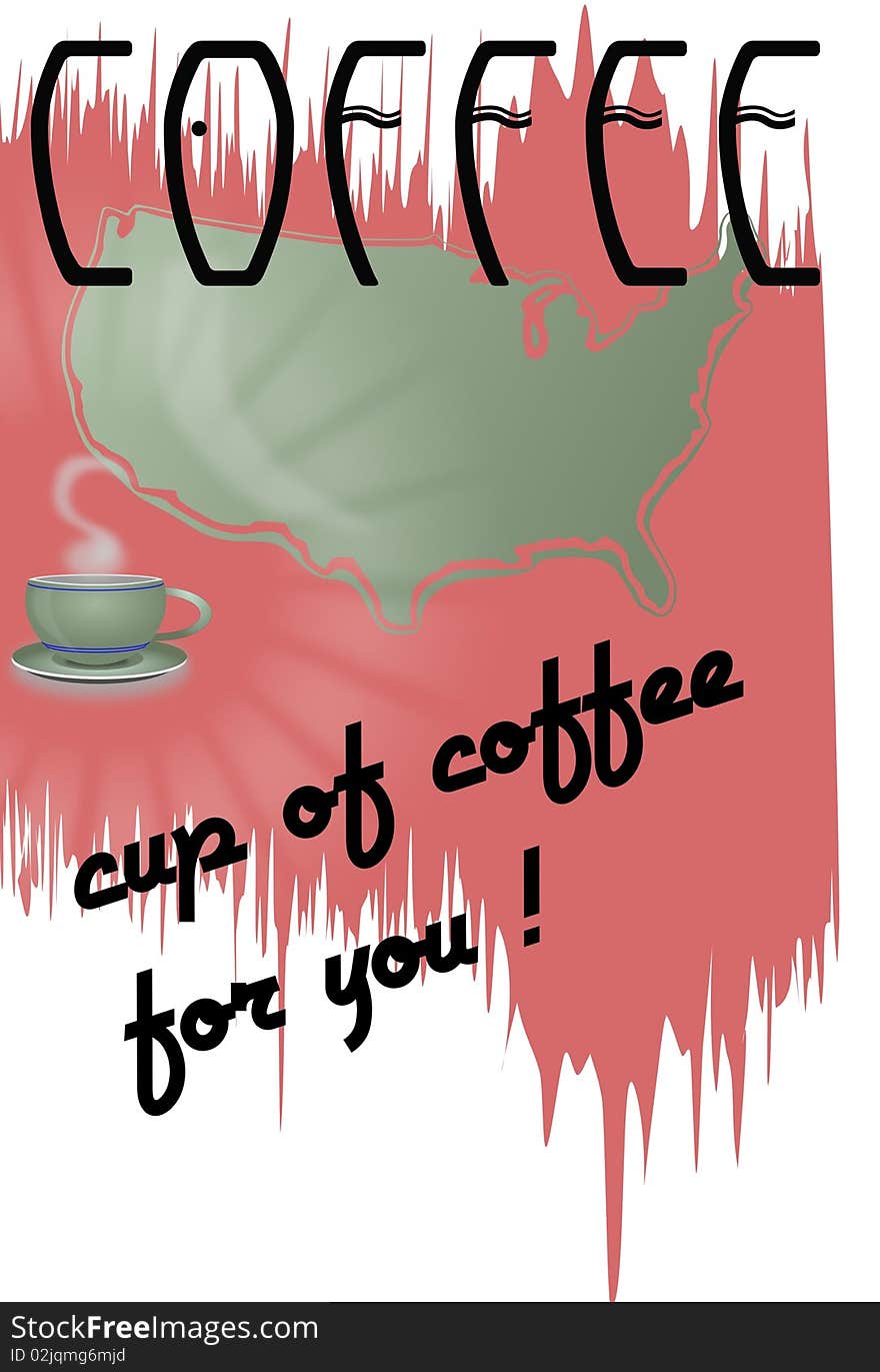 Retro poster with an invitation to coffee. Retro poster with an invitation to coffee