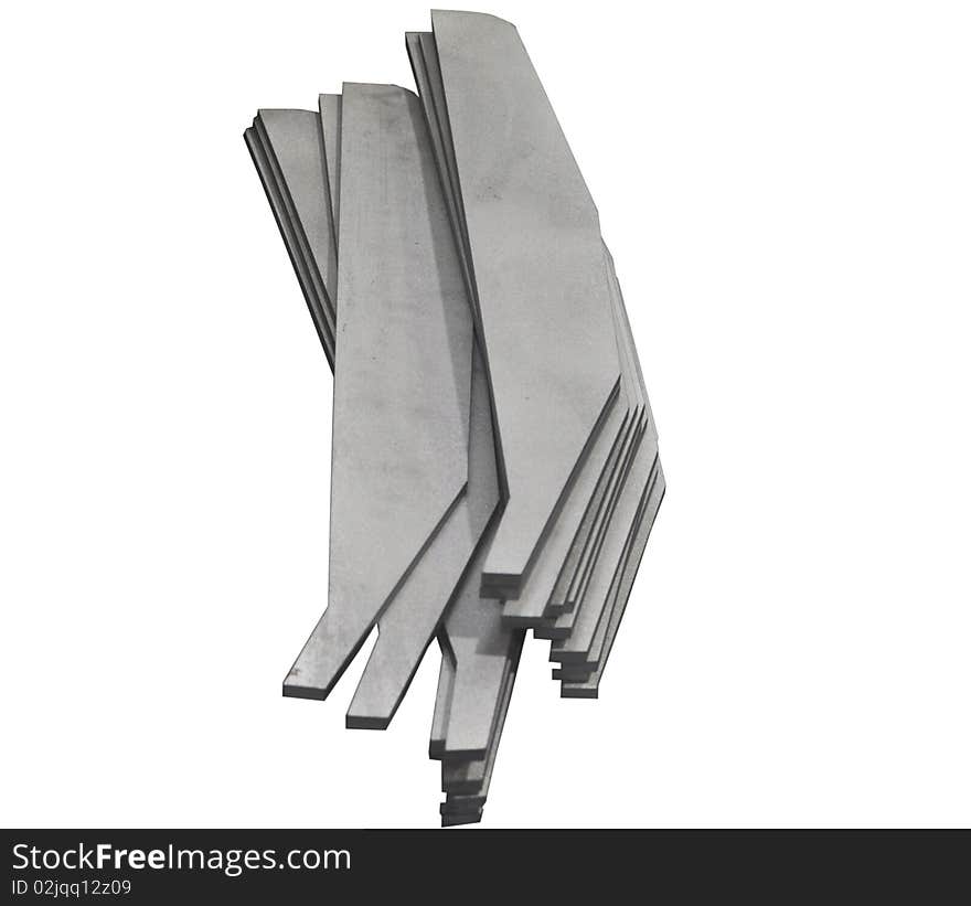 Pile of iron plates isolated on a white background