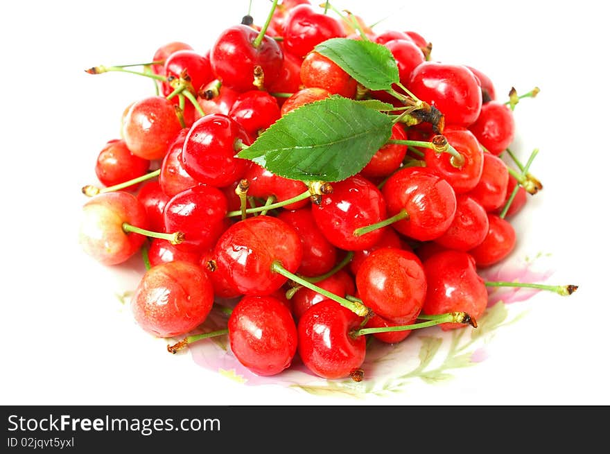 A pile of fresh red cherry