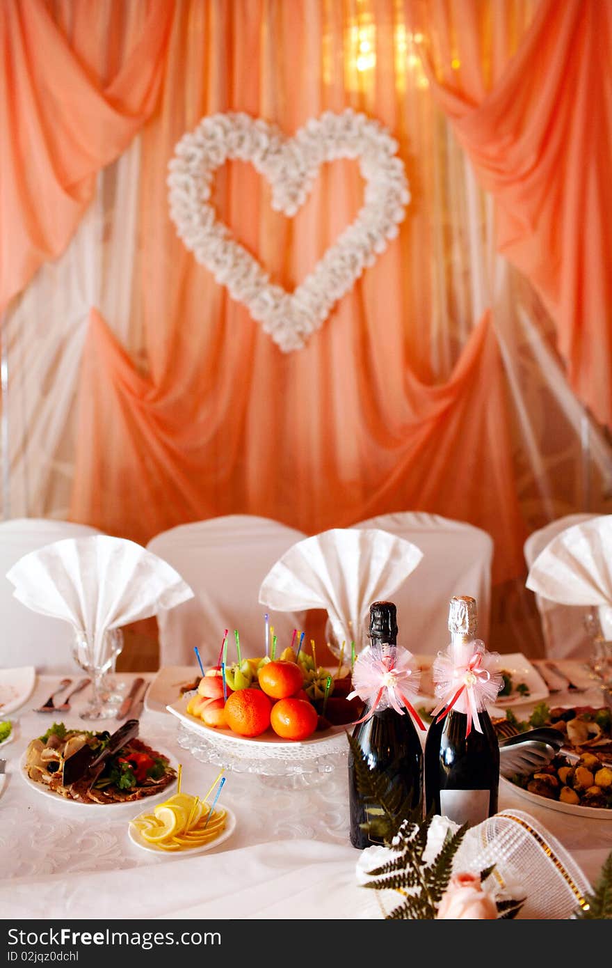 Table for a wedding holiday. Table for a wedding holiday