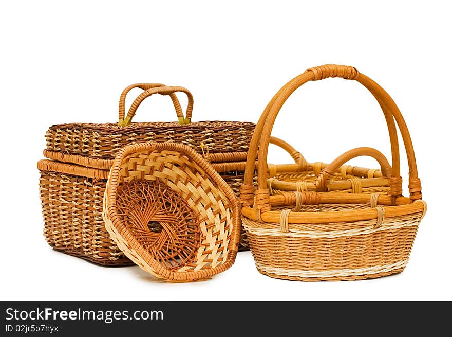 Wattled basket isolated on white background. Wattled basket isolated on white background