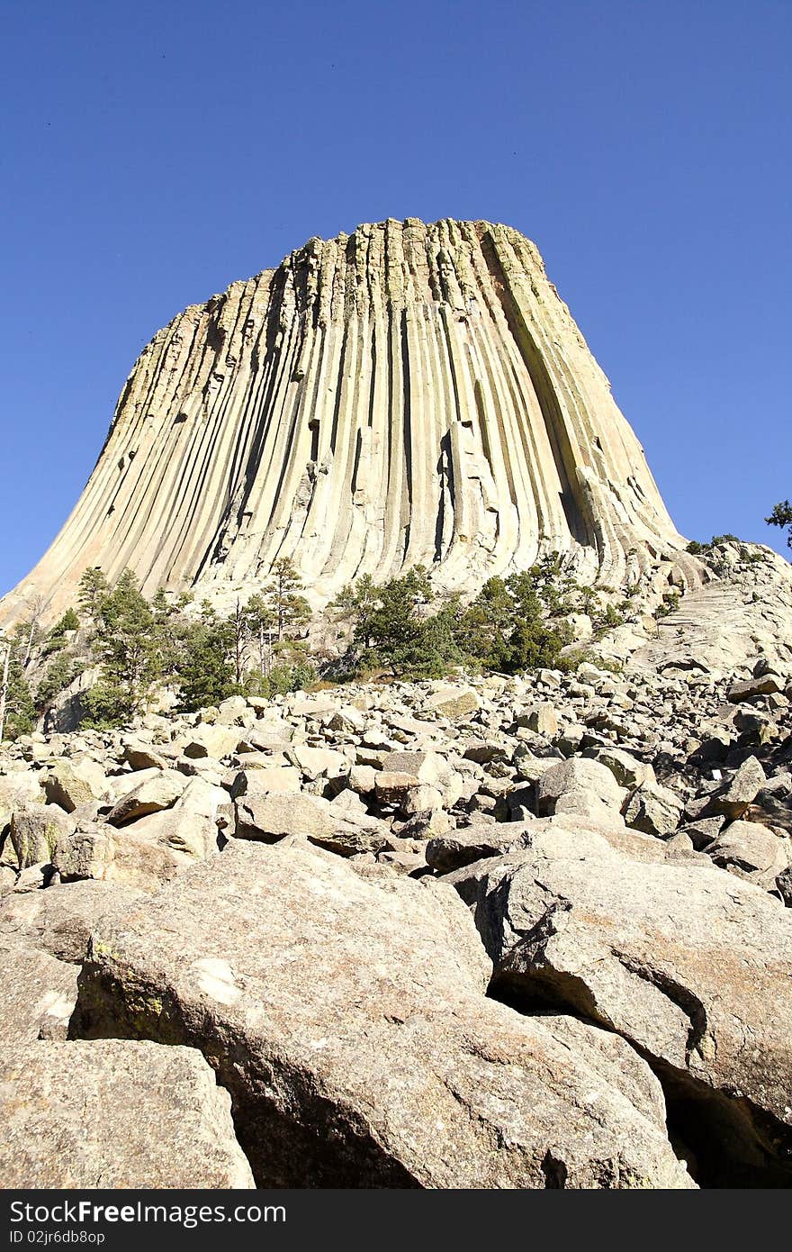 Panorama of the Devils Tower National Monument. Panorama of the Devils Tower National Monument