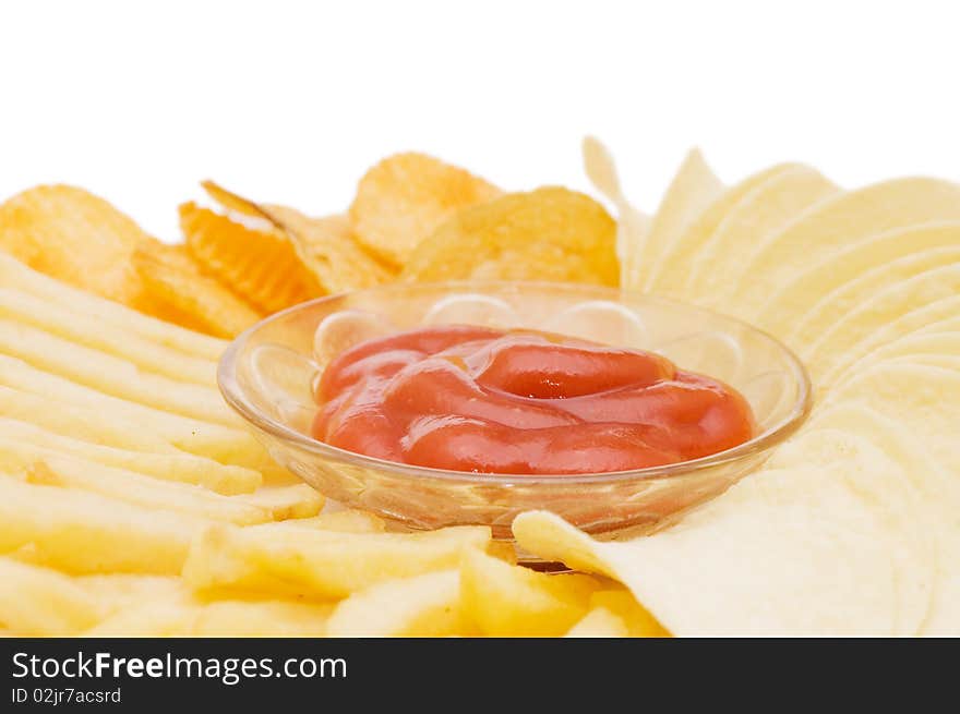 The potato chips with sauce