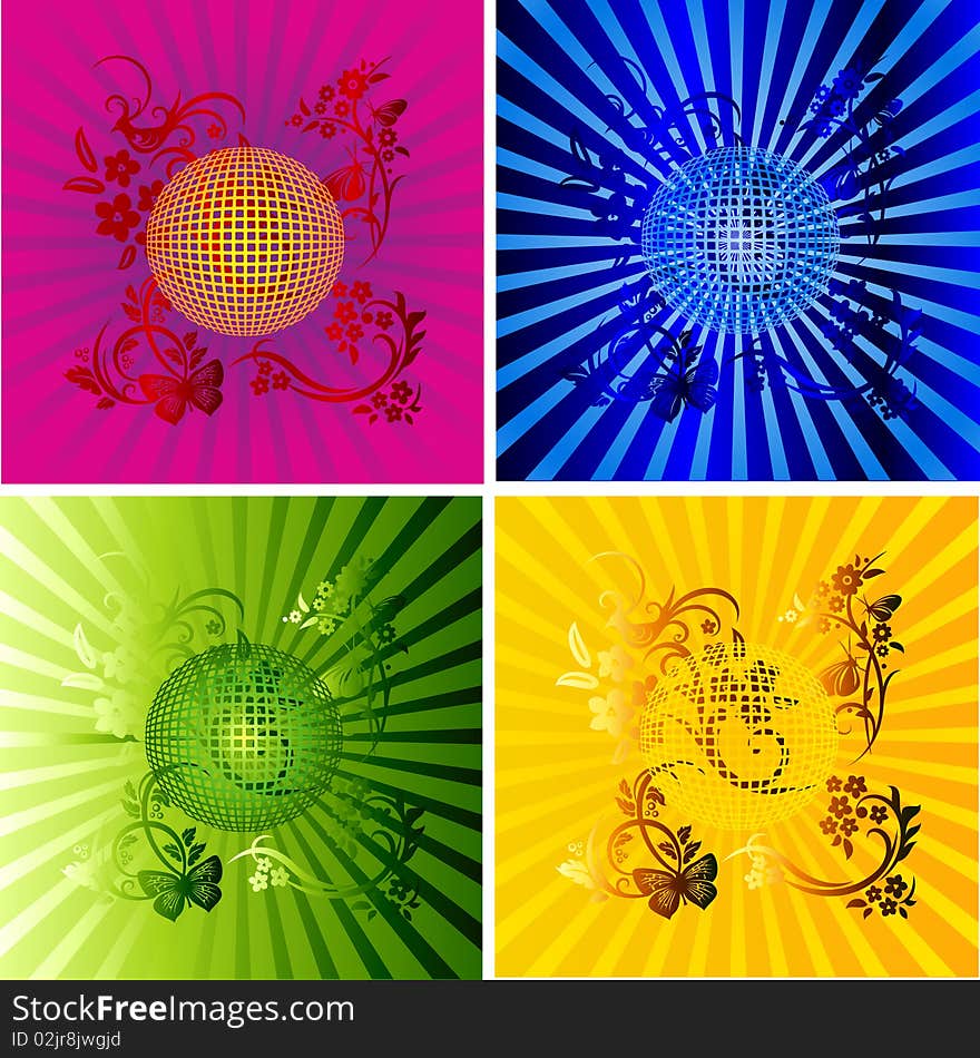 Disco ball in color abstract