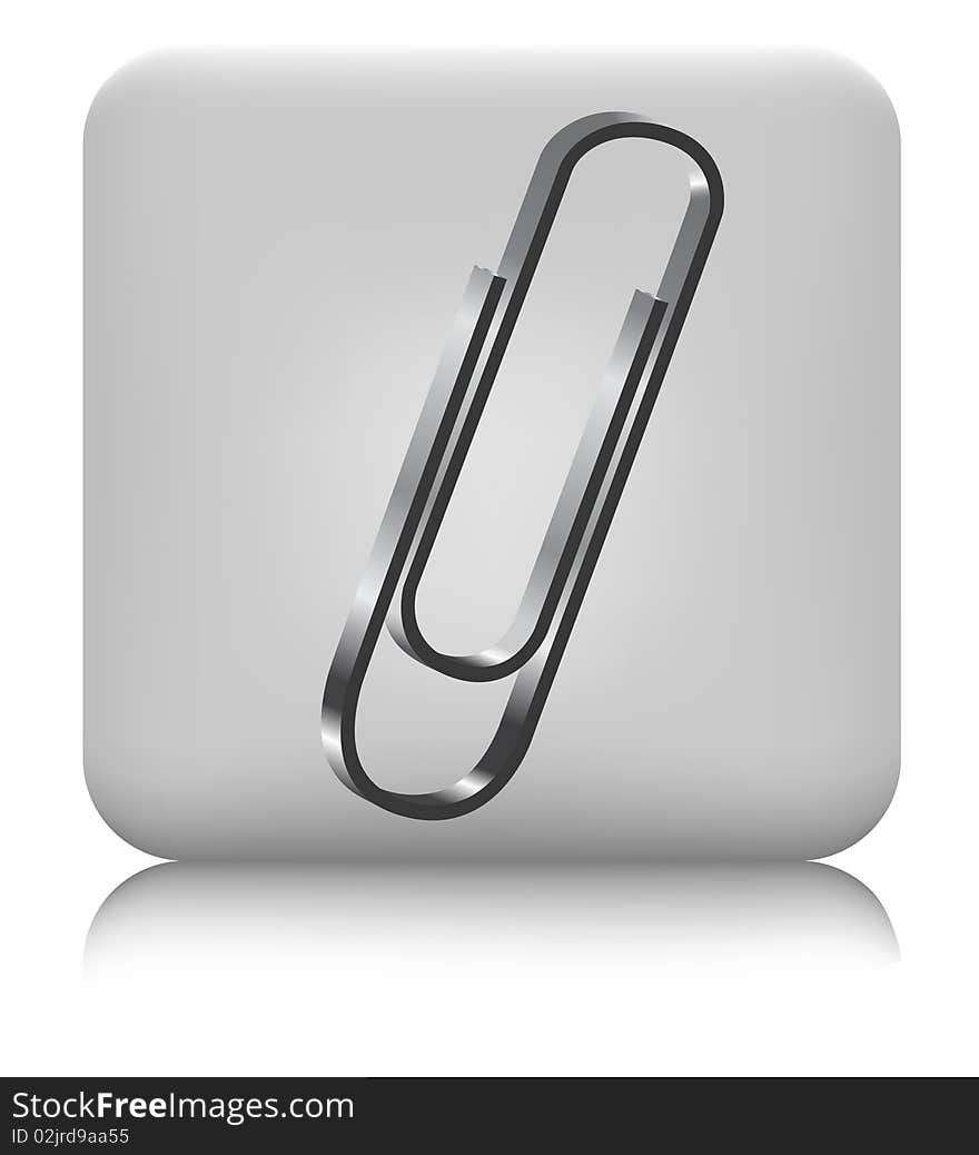 Paperclip icon on gray button