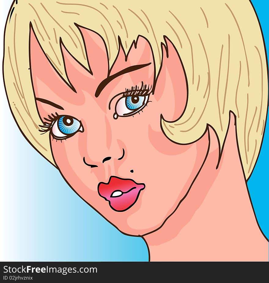 Vector Illustration Of A Woman Portrait