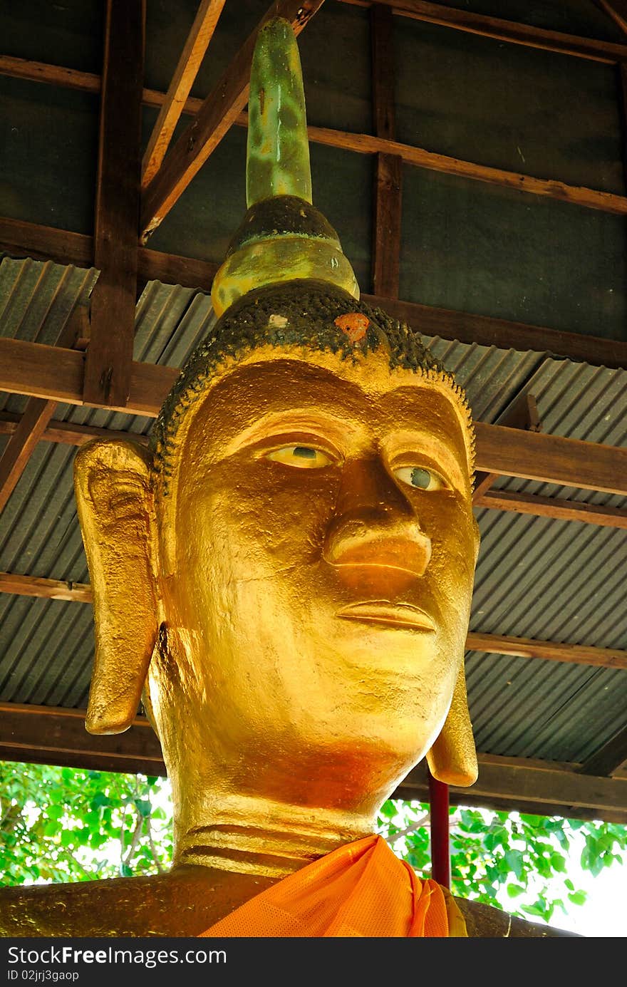 Thai Temple in Roi Et province with clear blue day