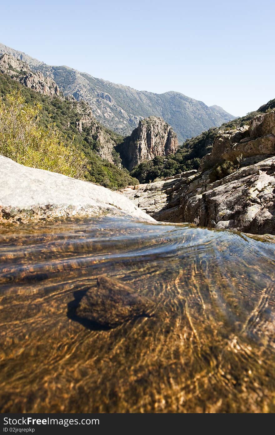 Water flowing on a rocky mountain. Water flowing on a rocky mountain