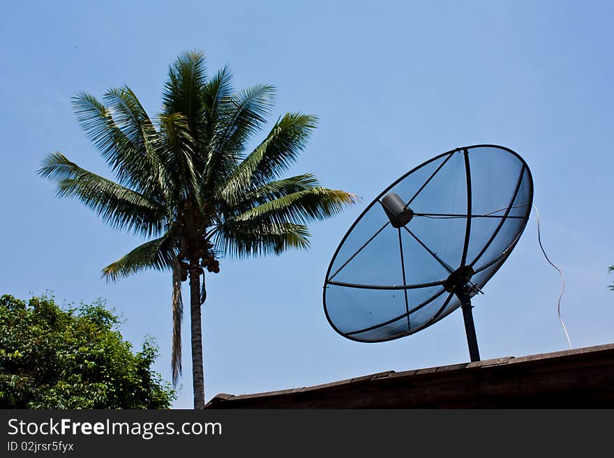 Satellite in the countryside of Chiang Mai. Satellite in the countryside of Chiang Mai