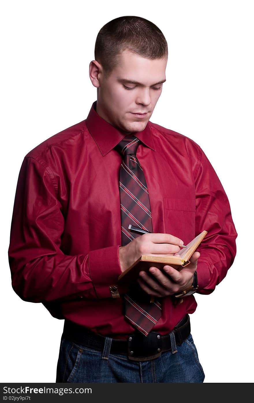 Businessman with  organizer in hands