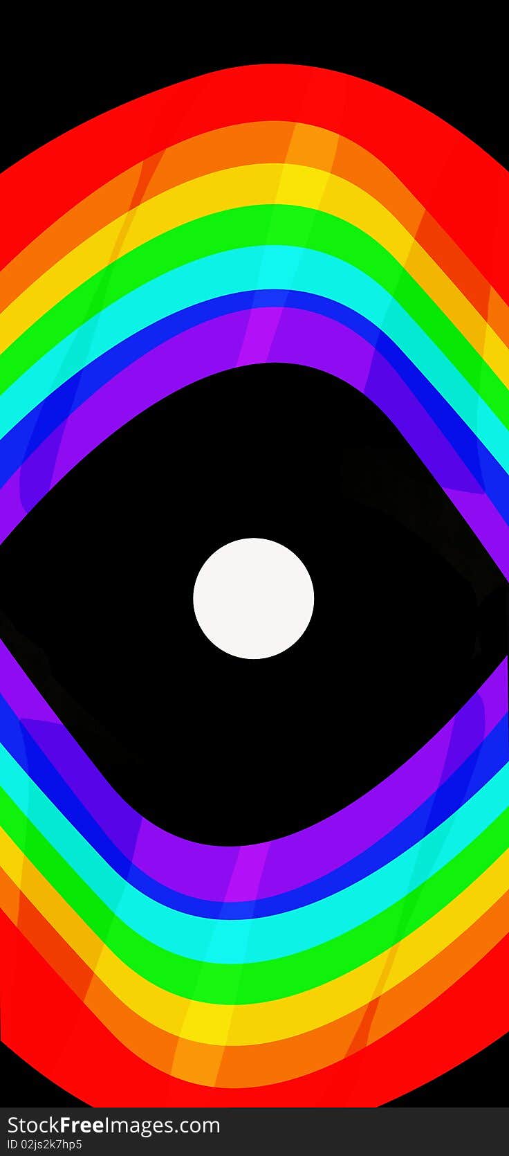 A rainbow eye with black background