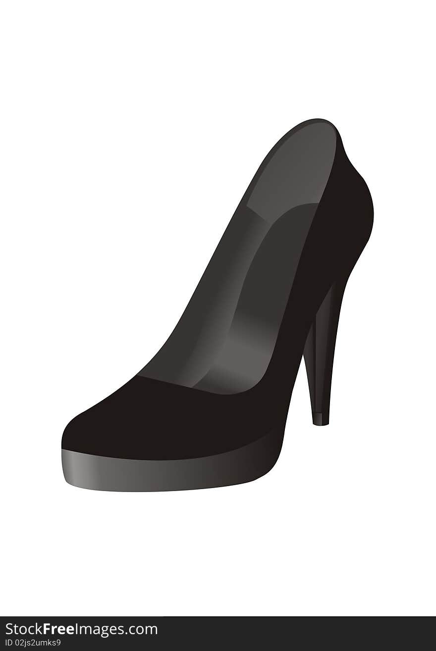 Woman high-heeled shoe with platform illustration. Woman high-heeled shoe with platform illustration.