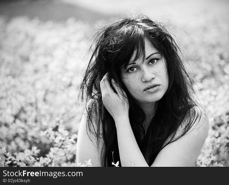 Portrait Of Cute Brunette Woman