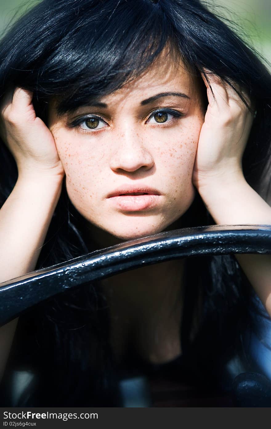 Portrait Of Young Beauty Brunette Girl