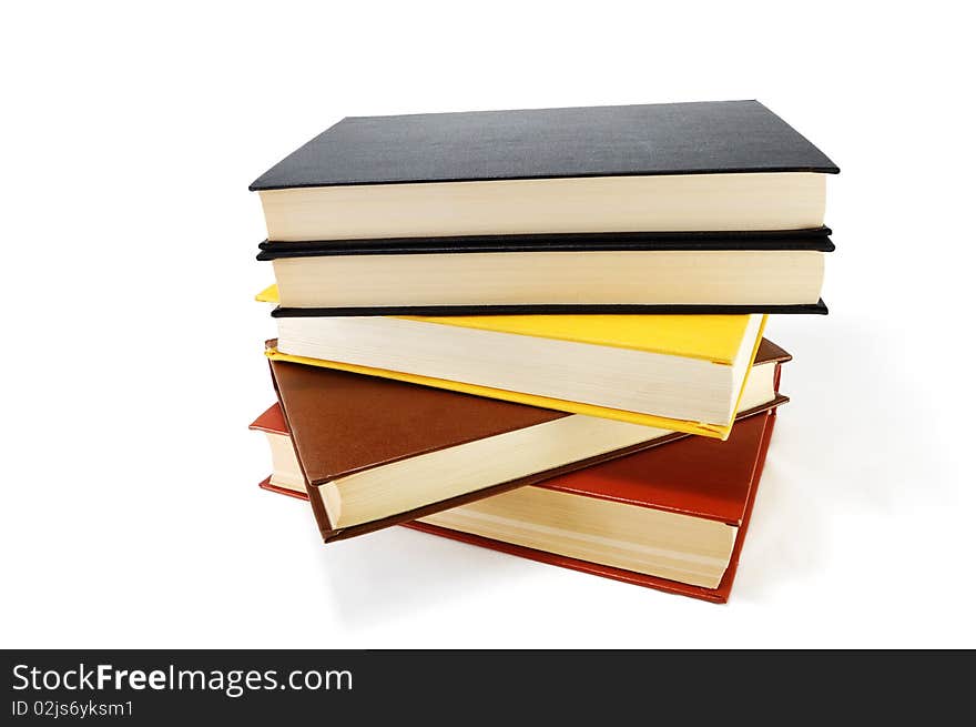 Pile of books isolated on a white background