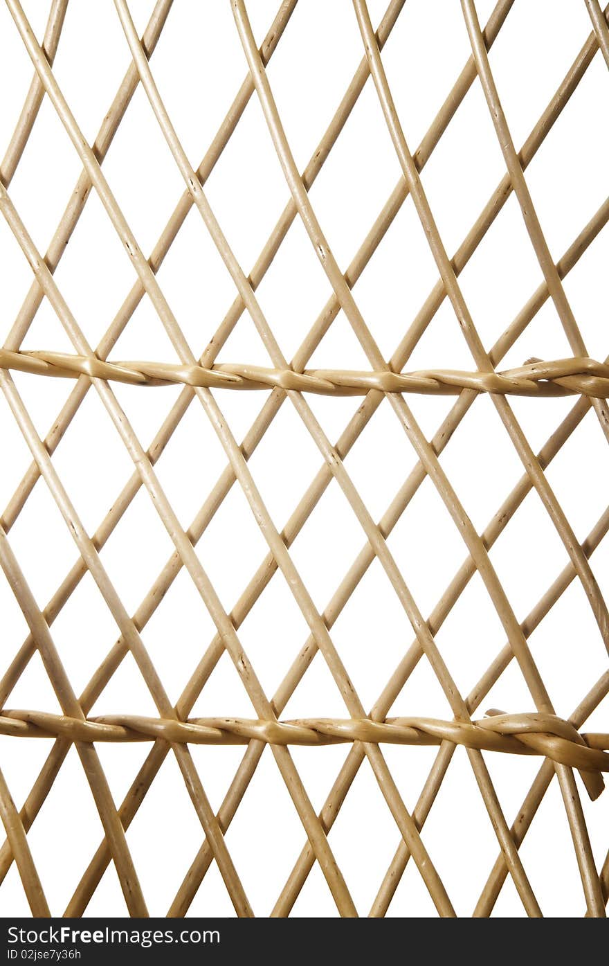 Strips of rattan, woven and forming a diamond. Strips of rattan, woven and forming a diamond