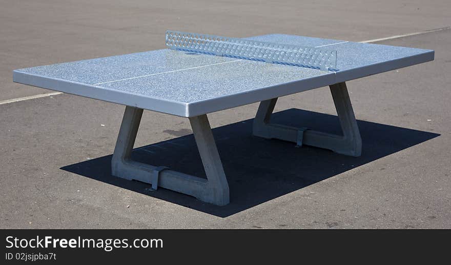 A outdoor tabletennis table in detail. A outdoor tabletennis table in detail