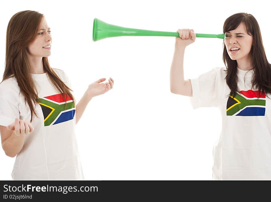 Young football fans supporting their teams wearing South Africa shirts. Young football fans supporting their teams wearing South Africa shirts.