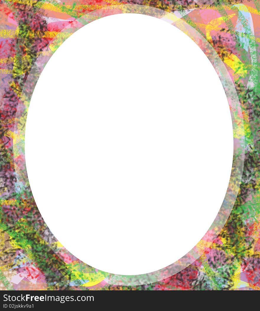 A colorful oval beautiful vector frame. A colorful oval beautiful vector frame