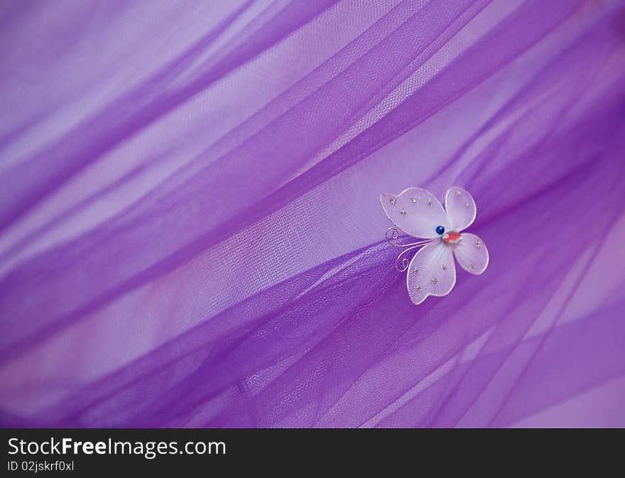 Butterfly on wedding dress