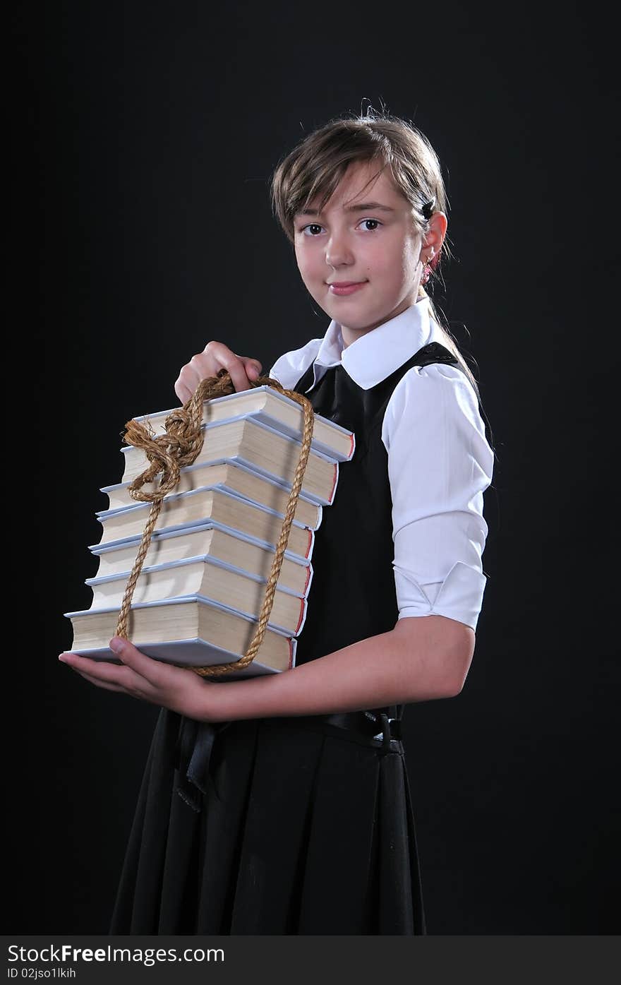 Girl and books