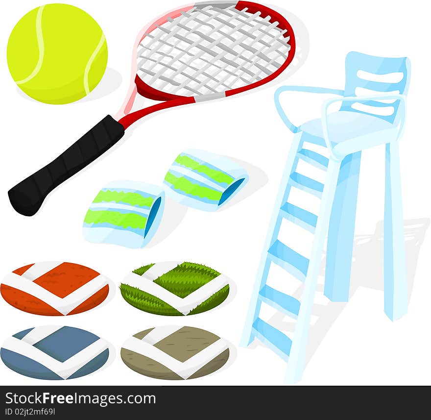 Set of a tennis accessories. Set of a tennis accessories