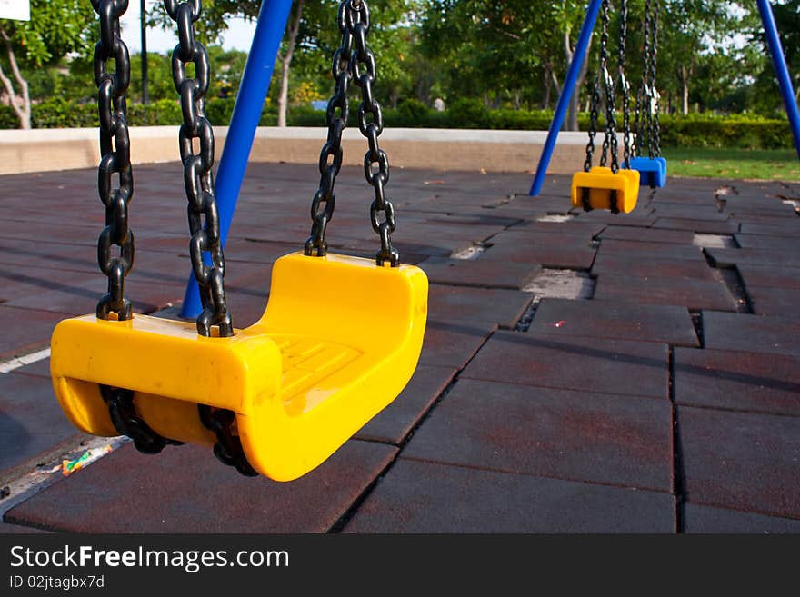 Swing in the park,only toy children