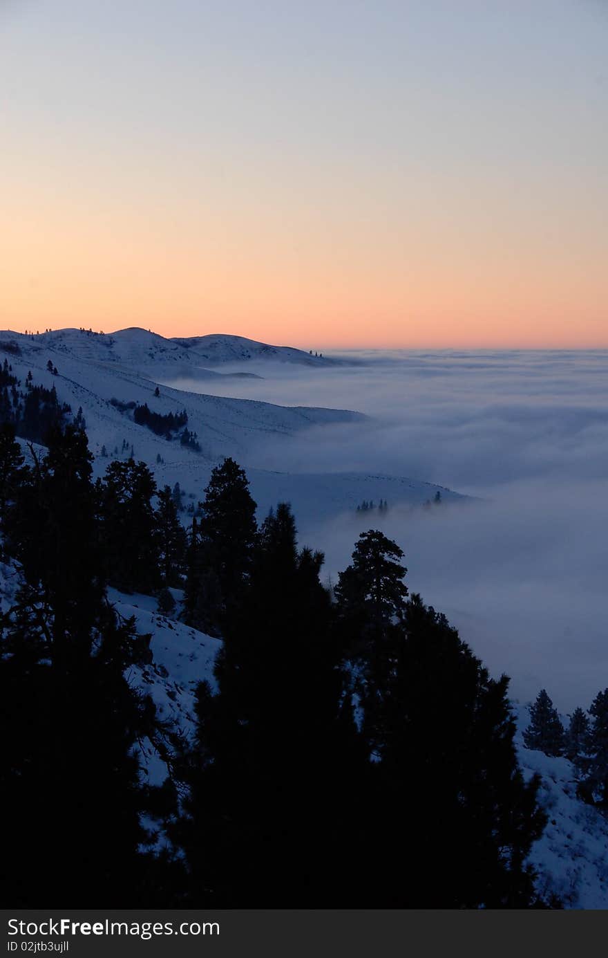 Inversion clouds above Boise, Idaho. Inversion clouds above Boise, Idaho