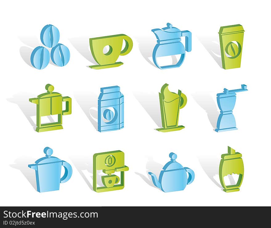 Coffee industry signs and icons