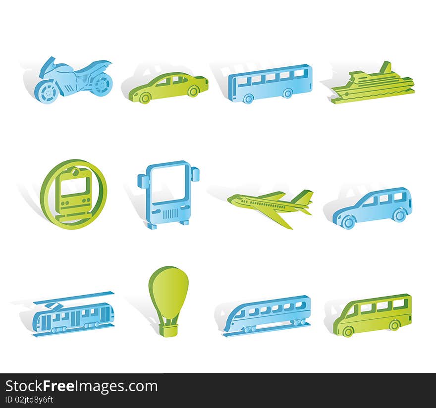 Travel and transportation of people icons