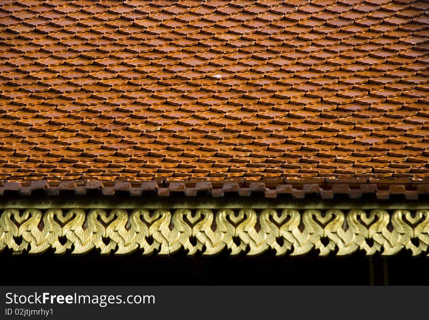 Roof of resident of monk in Wat Nang Sao Samut sa korn Thailand. Roof of resident of monk in Wat Nang Sao Samut sa korn Thailand