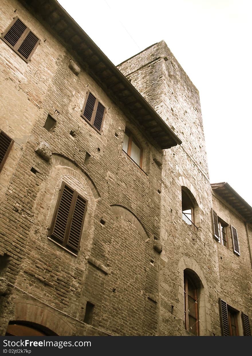 Short Tower in San Gimignano, Italy