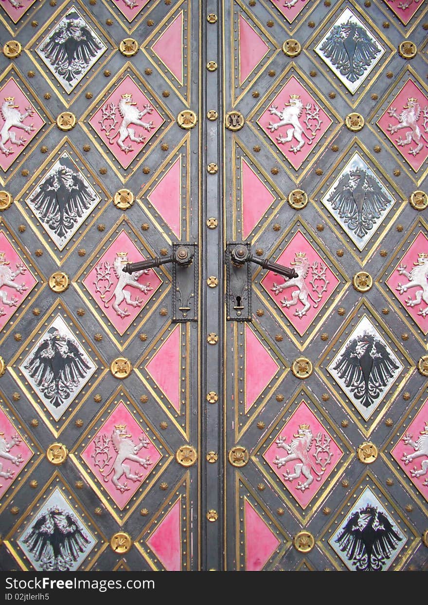 Doors Of Vysehrad Church In Prague