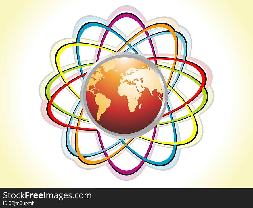 Vector  Illustration is a drawing of corporate globe logo design