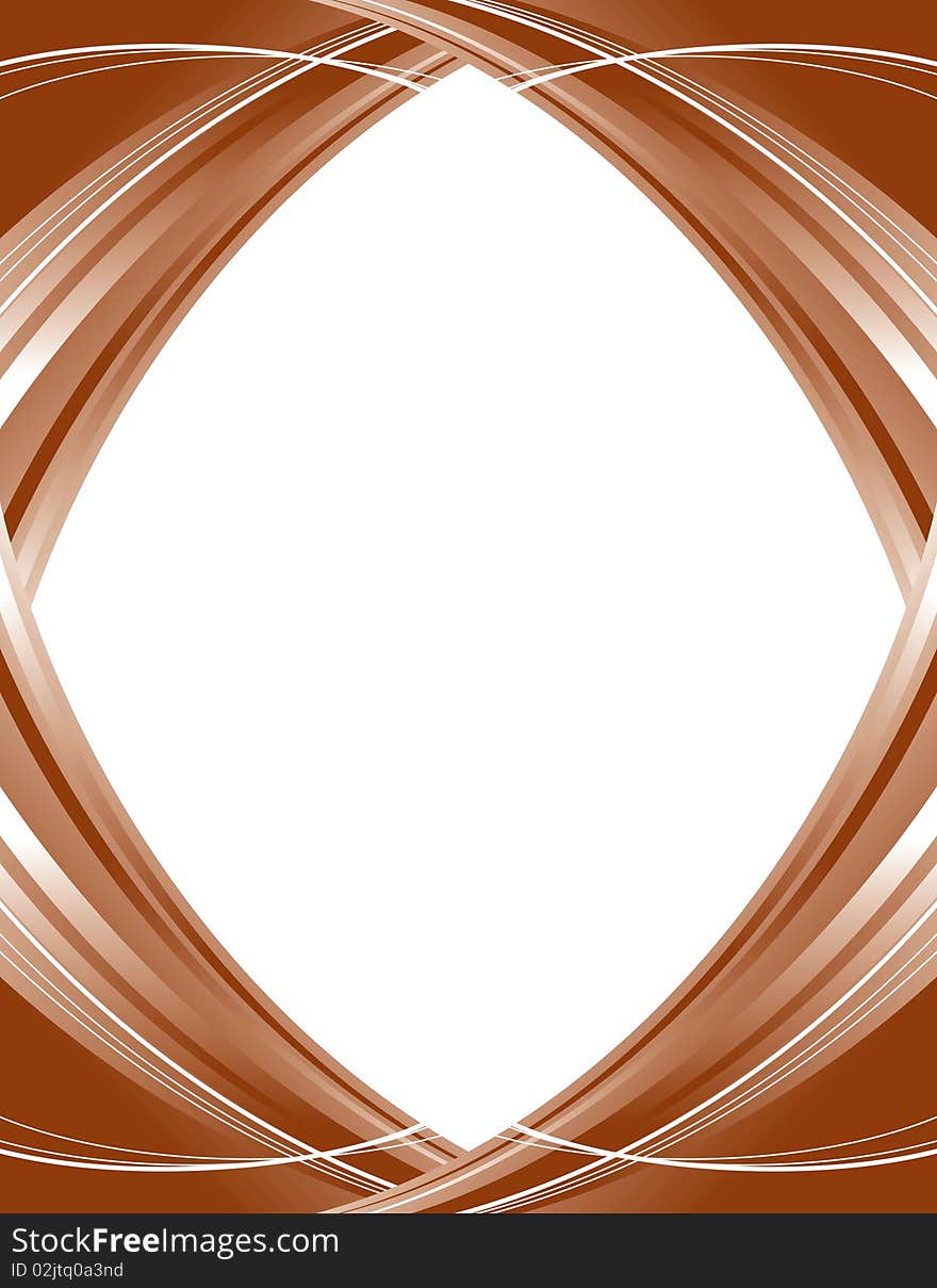 Abstract orange background with white curved lines