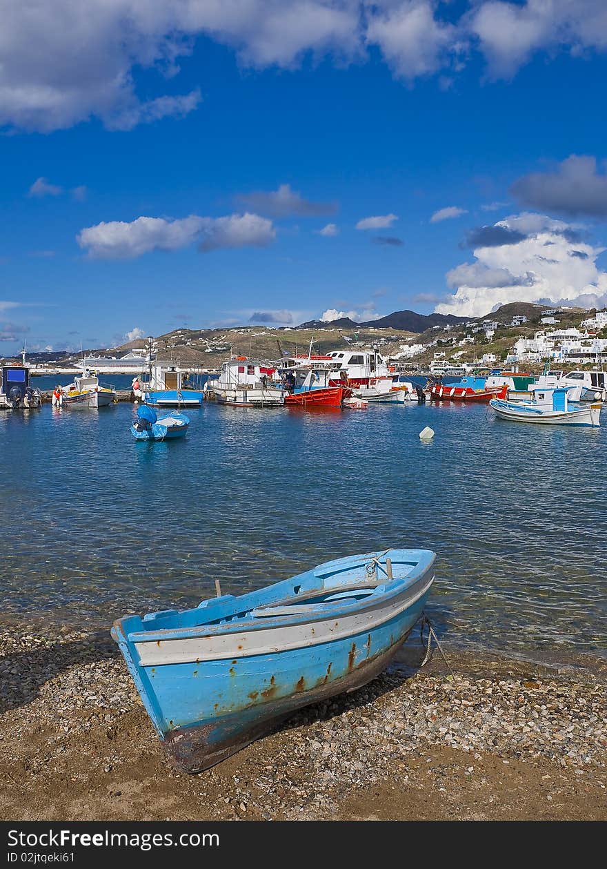 Fishing Boats In The Bay Of Chora Mykonos