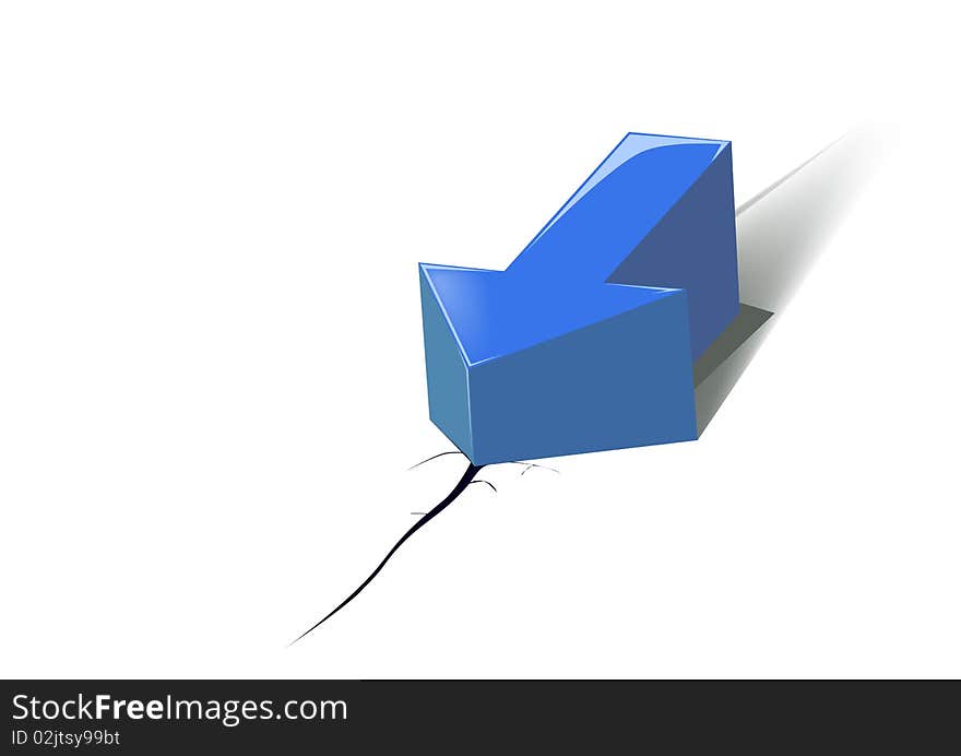 Muddling blue arrow, ial illustration. Muddling blue arrow, ial illustration