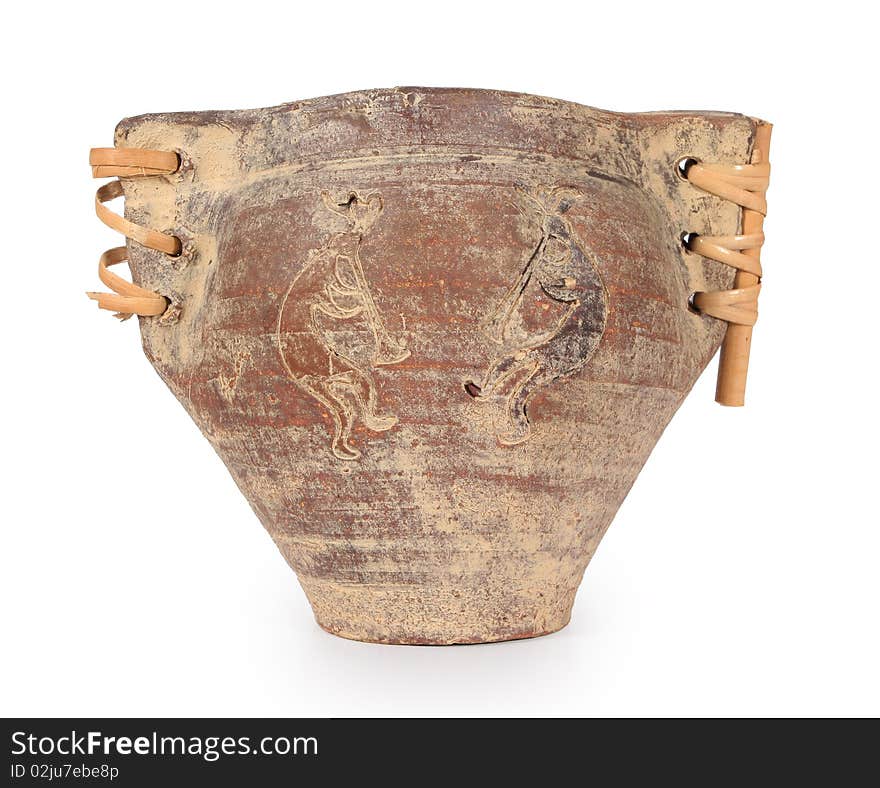 Native Indian American water Jug with ethnic carvings. Native Indian American water Jug with ethnic carvings