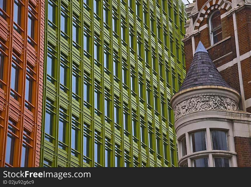 Modern colored building in London