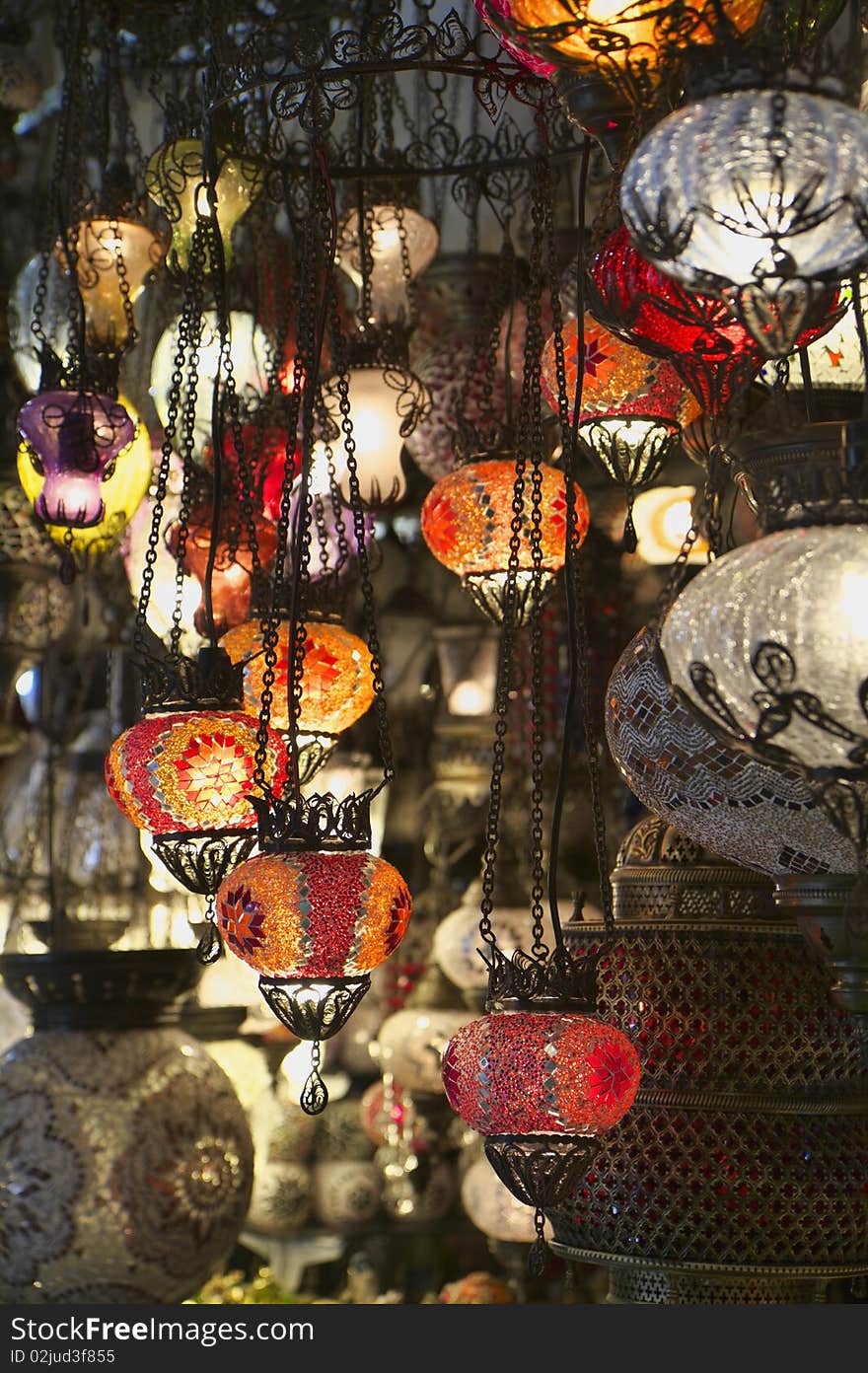 Turkey, Istanbul, Grand Bazaar (Kapali Carsi), handmade turkish lanterns for sale