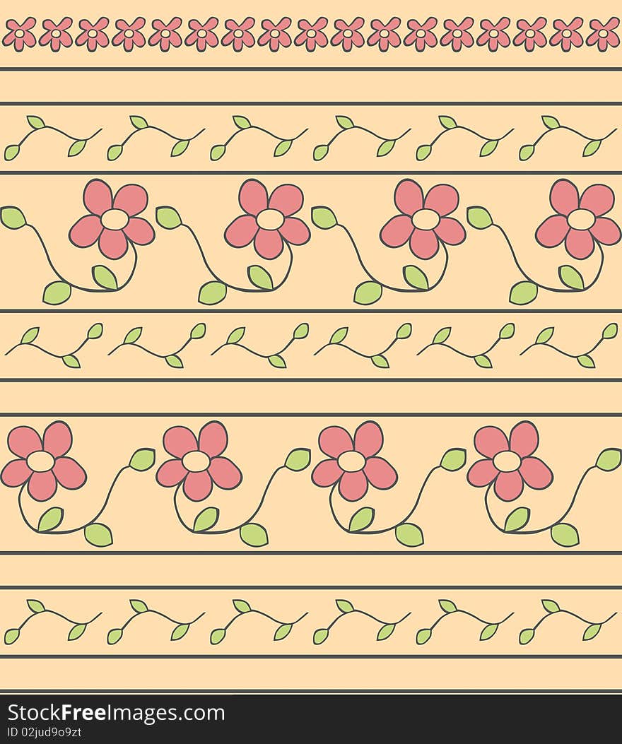 Seamless pattern with pink flowers. Seamless pattern with pink flowers