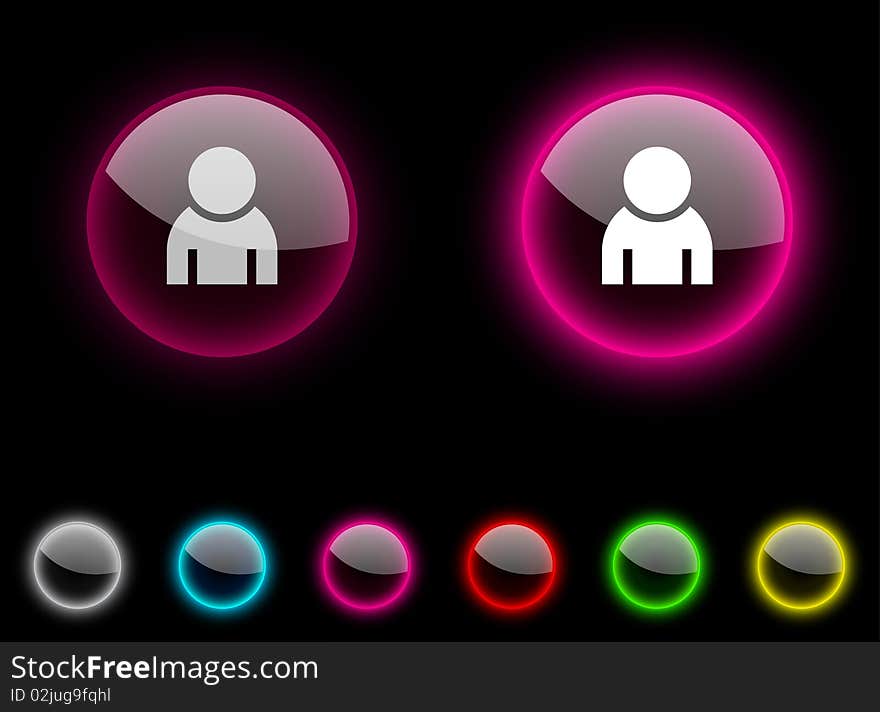 Person realistic icons. Empty buttons included. Person realistic icons. Empty buttons included.