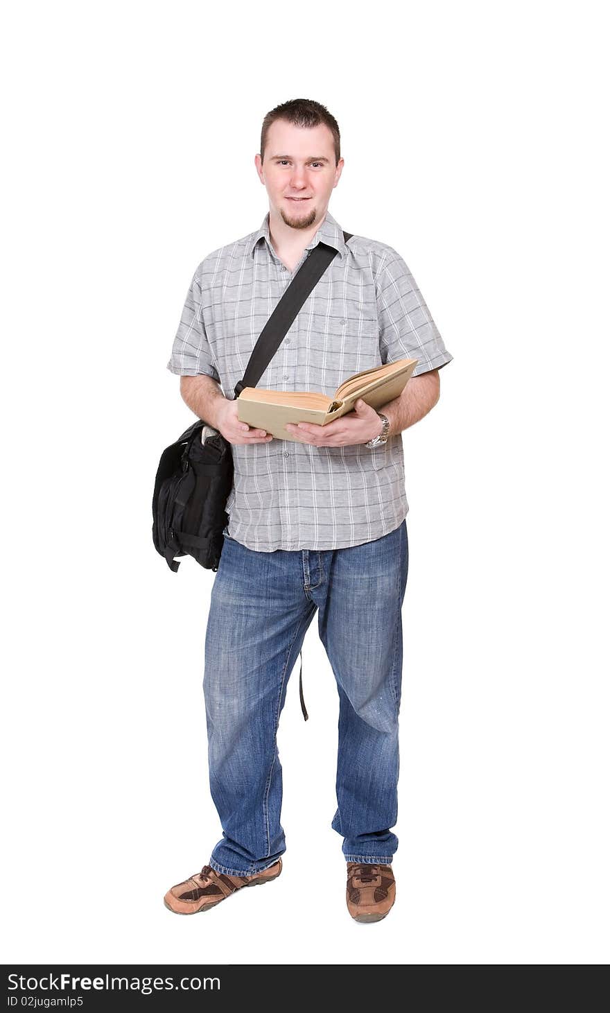 Young adult guy over white background. Young adult guy over white background