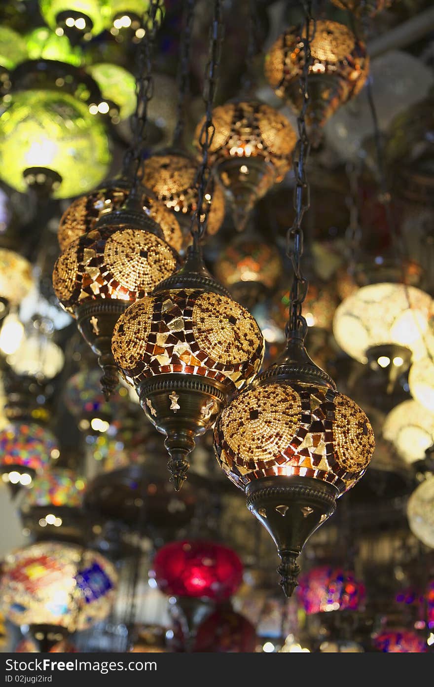 Turkey, Istanbul, Grand Bazaar (Kapali Carsi), handmade turkish lanterns for sale