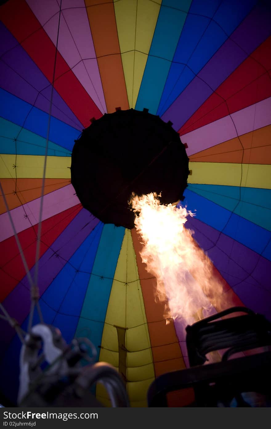 A boost of fire to the hot air balloon