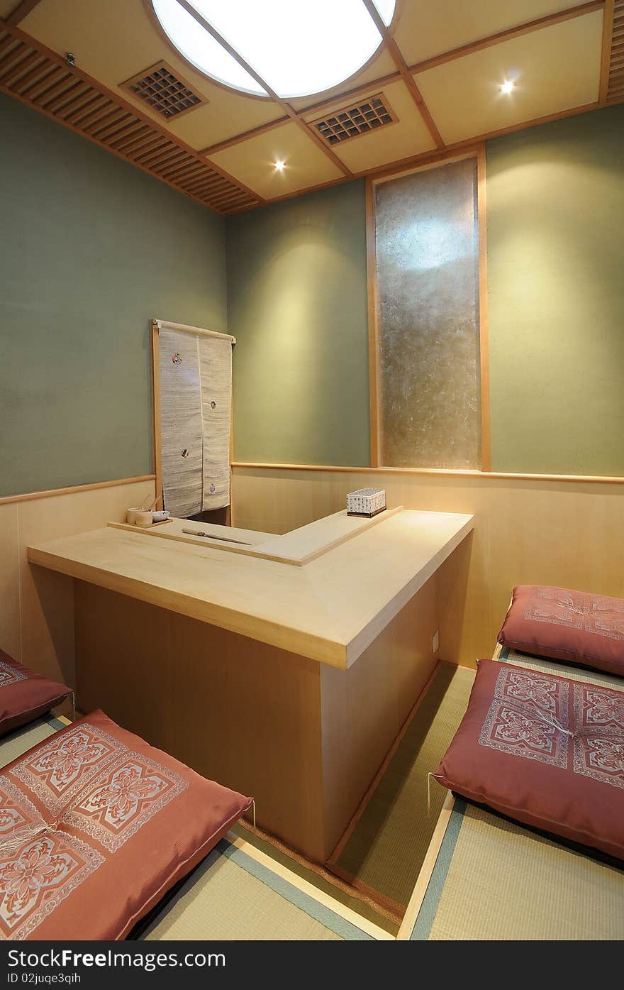 An Japanese restaurant,quiet and nobody