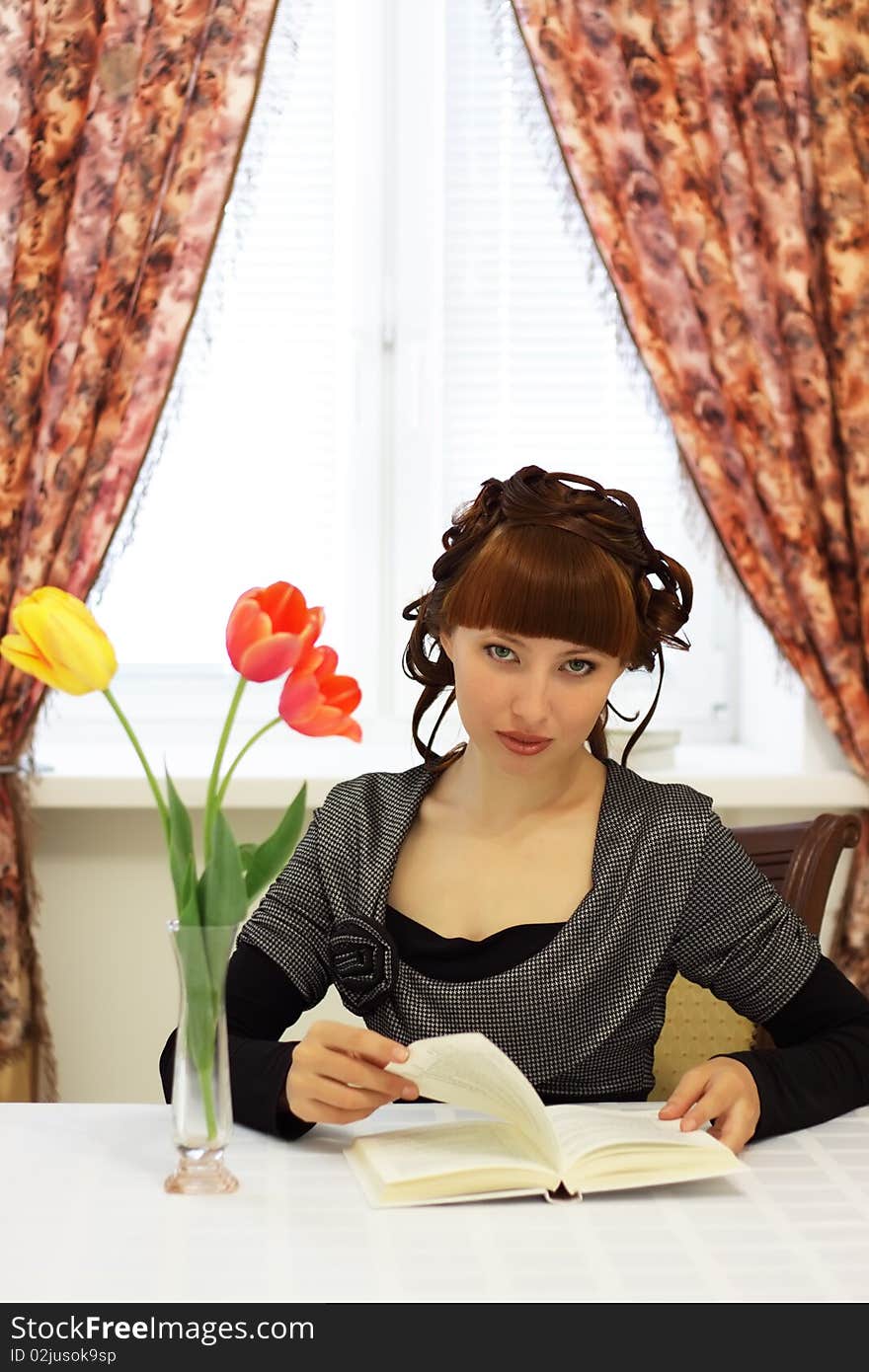 Girl reading a book