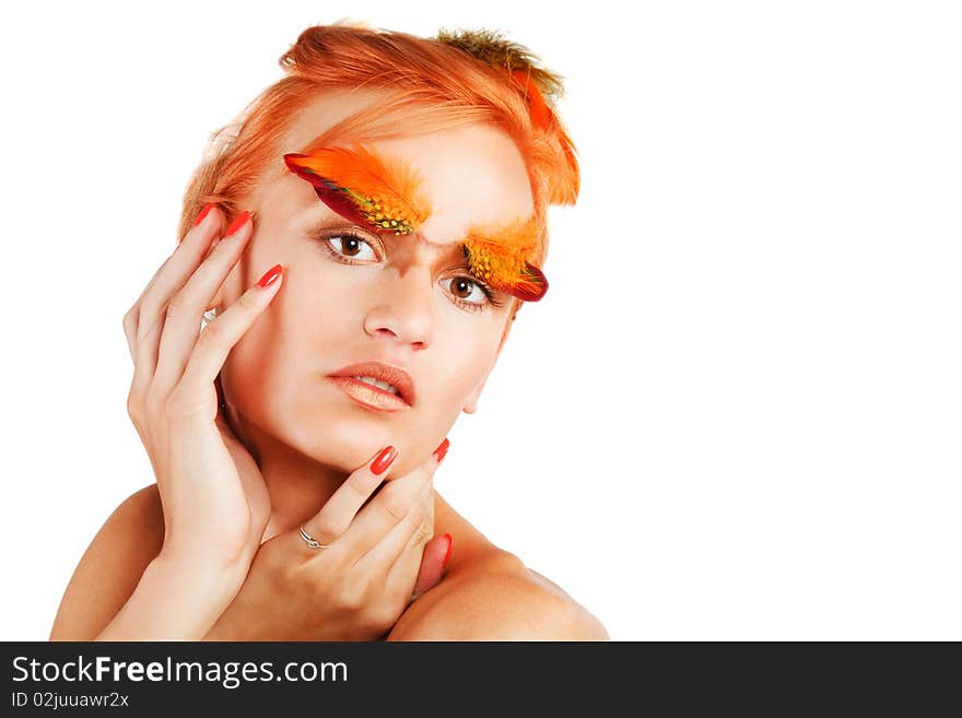 Portrait of a beautiful young girl with a seductive look